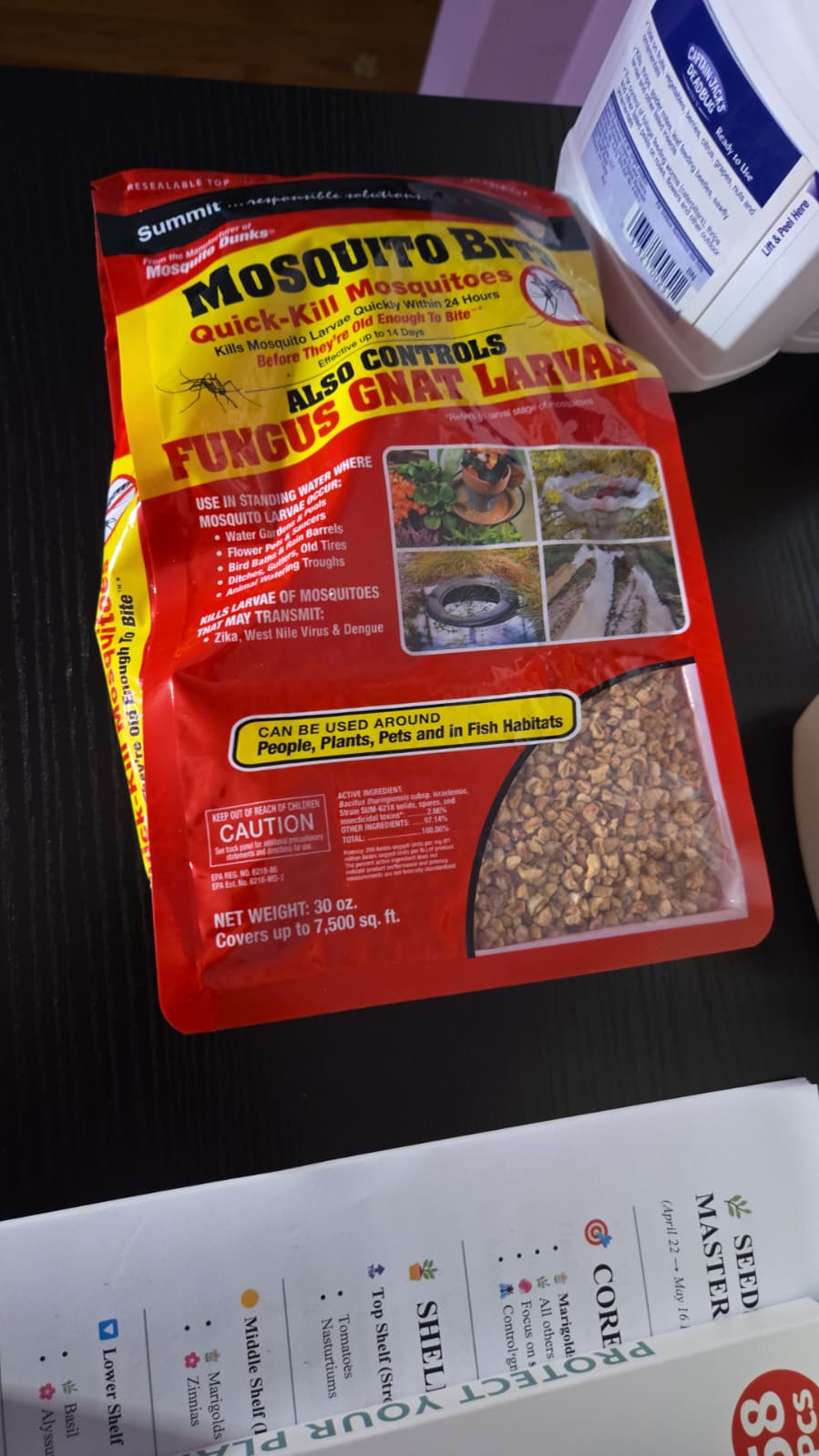 Mosquito Bits and Captain Jack's Dead Bug Brew used to treat fungus gnats and pests