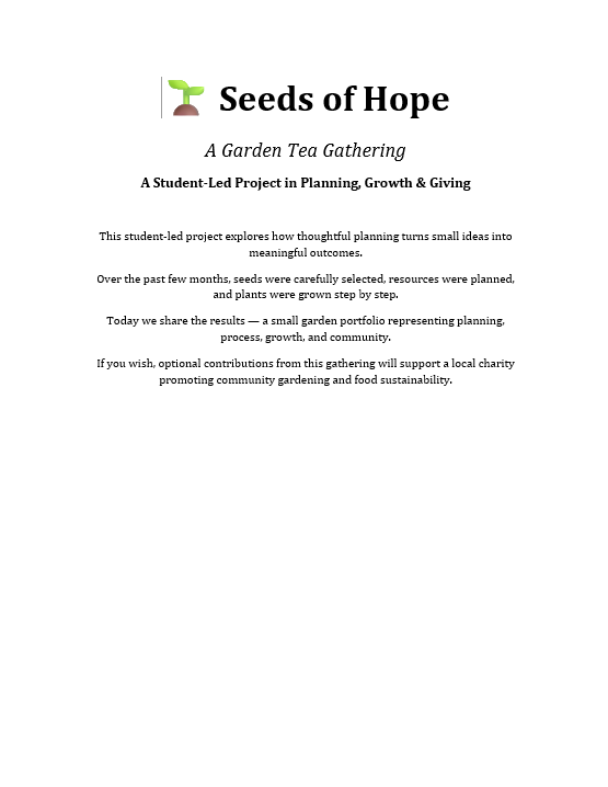 Seeds of Hope — typed introduction