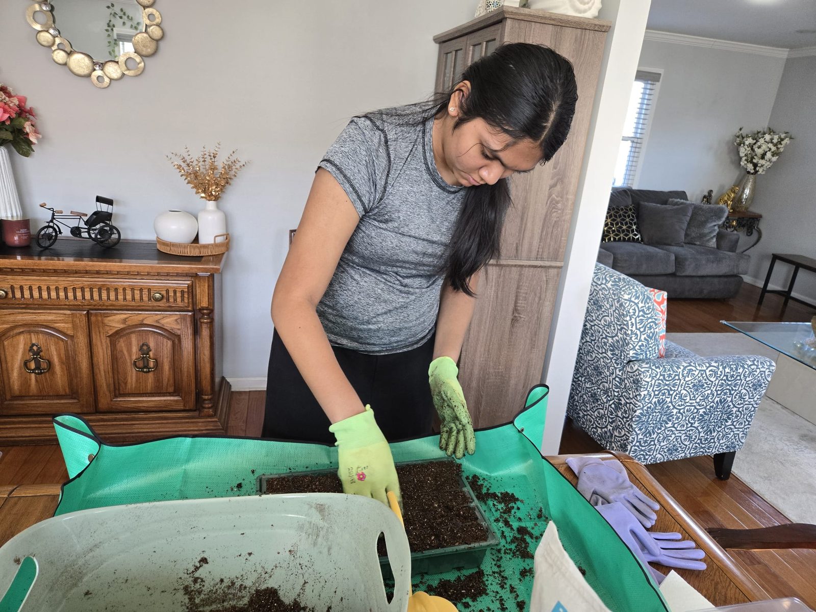 Mixing soil