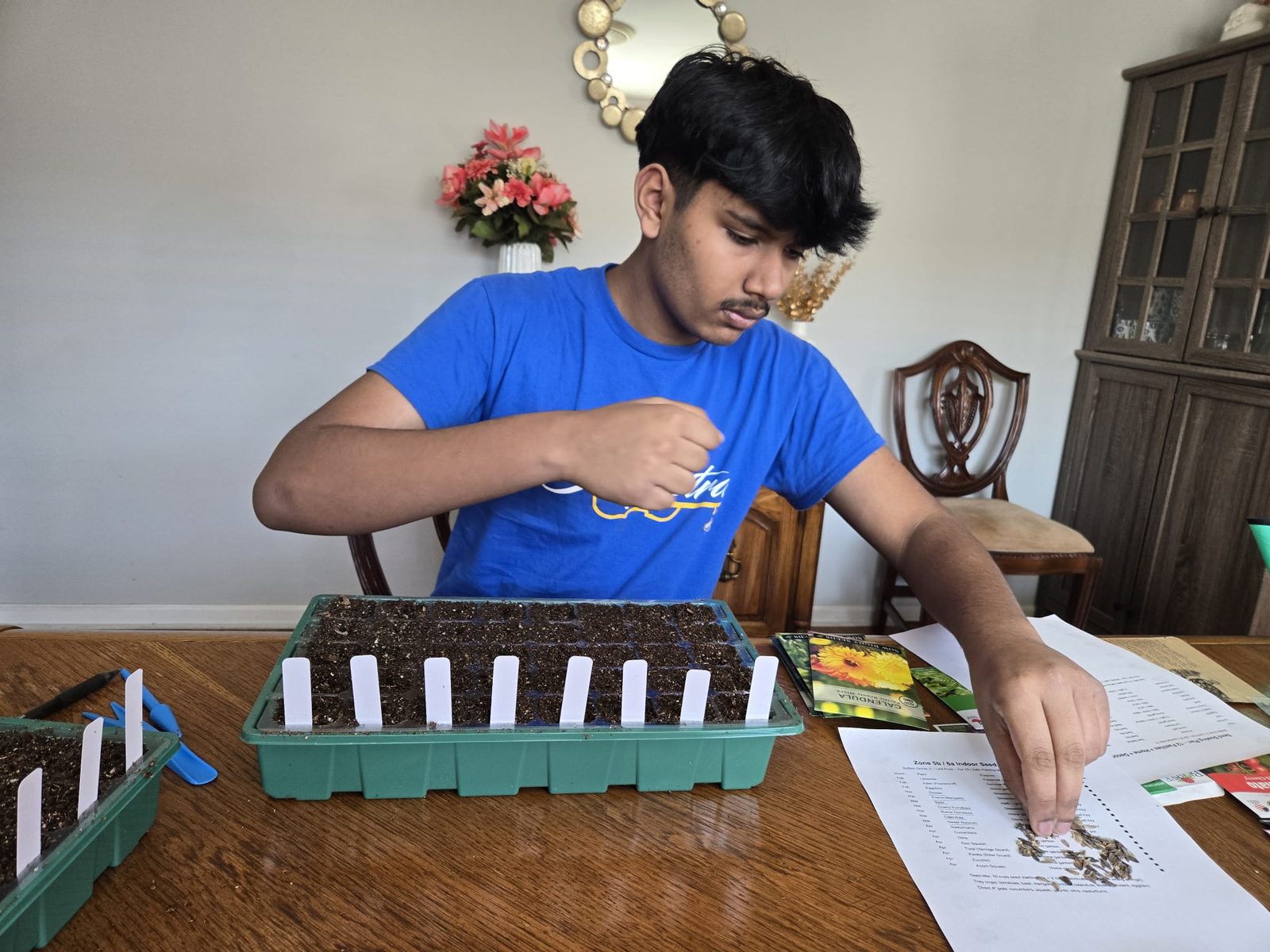 Vihaan placing seeds